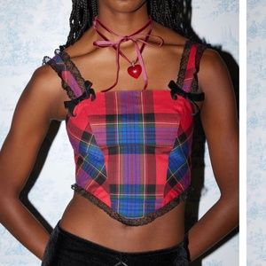 Urban Outfitters plaid corset top